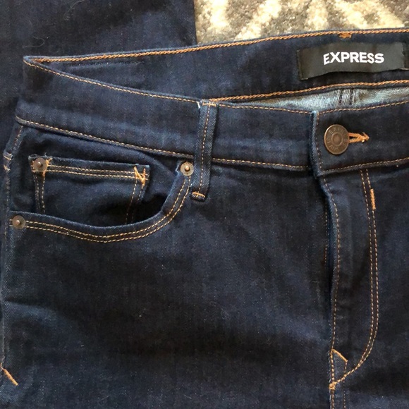EUC Express Slim Leg Jeans Dark Denim - Picture 2 of 6